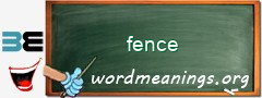 WordMeaning blackboard for fence